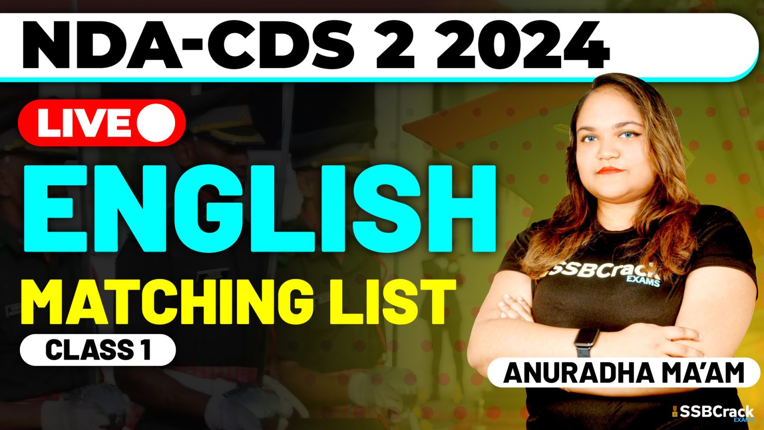 NDA CDS 2 2024 Exam English Matching List Class 1