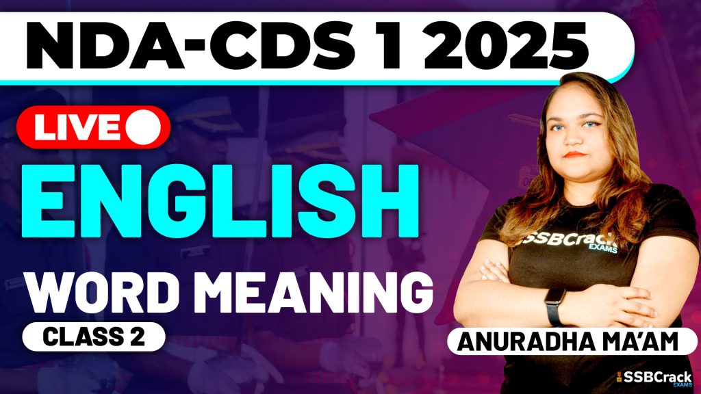 NDA & CDS 1 2025 Exam English Word Meaning Class 2