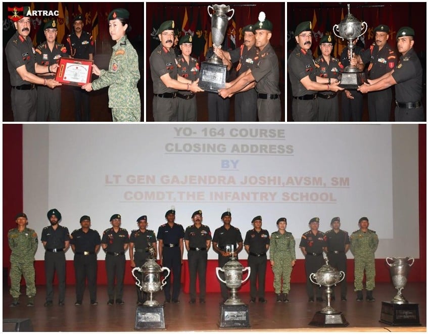 213 Infantry Officers, Including International Participants, Complete Young Officers Course at The Infantry School, Mhow