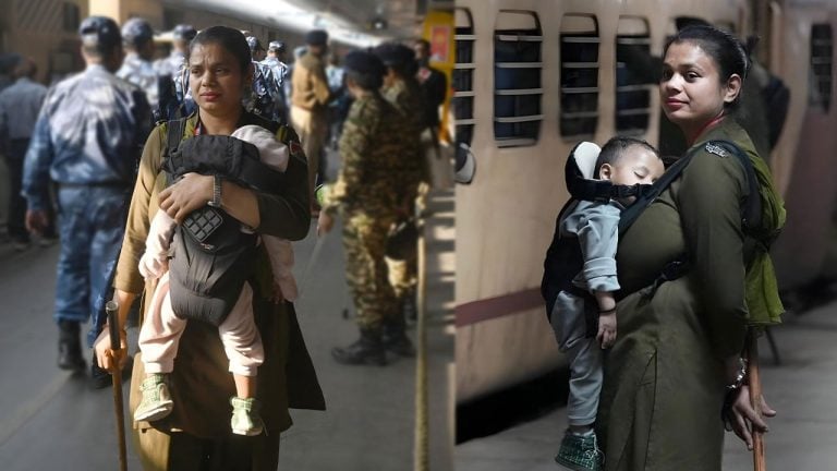 Heartwarming Video of RPF Officer Balancing Duty and Motherhood Goes Viral After Delhi Railway Station Stampede