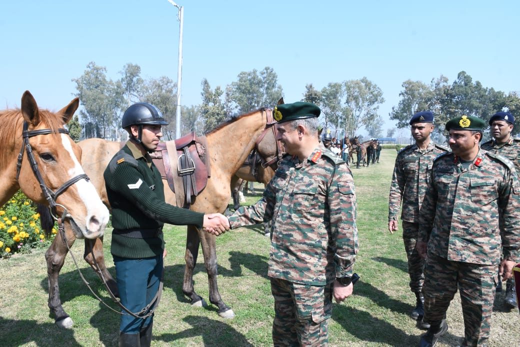 Indian Army Chief of Staff Reviews Training Standards at Remount Training School