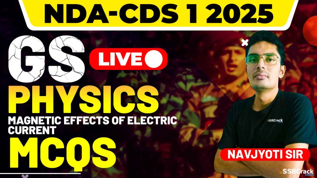 NDA & CDS 1 2025 Exam Physics Magnetic Effects Of Electric Current MCQs