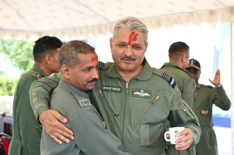 Air Marshal Surat Singh Celebrates Holi with Forward-Deploy Air Warriors of Indian Air Force