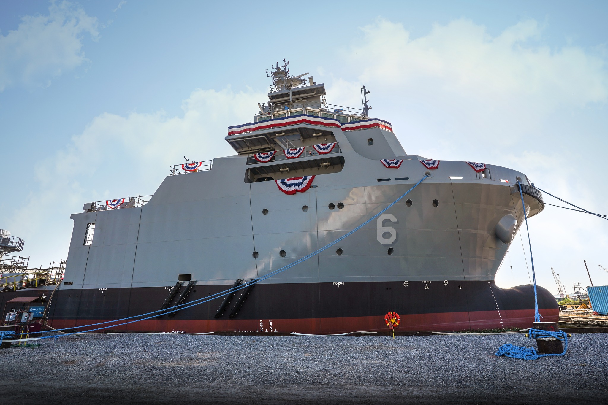 Austal USA Christens US Navy's USNS Billy Frank Jr. (T-ATS 11) in Mobile, Alabama