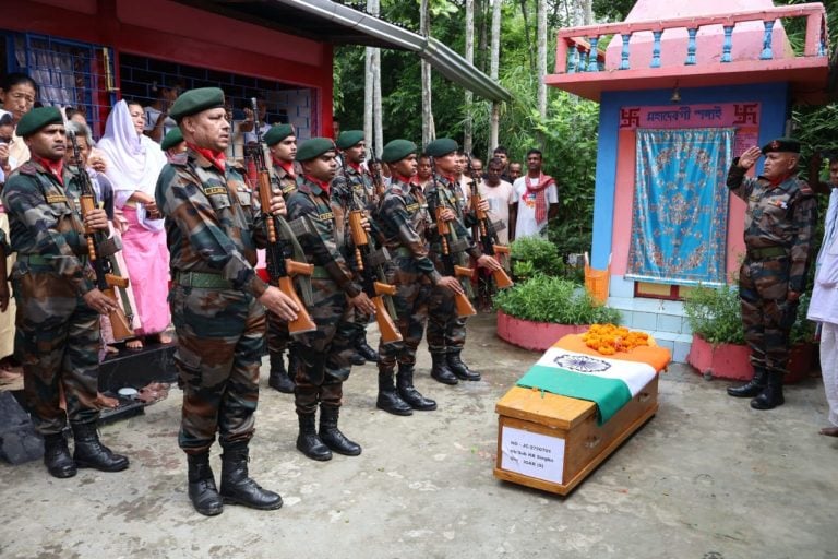 Assam Rifles Honors Naib Subedar Kunjabihari Singha with Full Military Rites in Hailakandi
