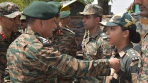General Upendra Dwivedi Awards Commendation Disc to BSF's Neha Bhandari for Bravery in Operation Sindoor
