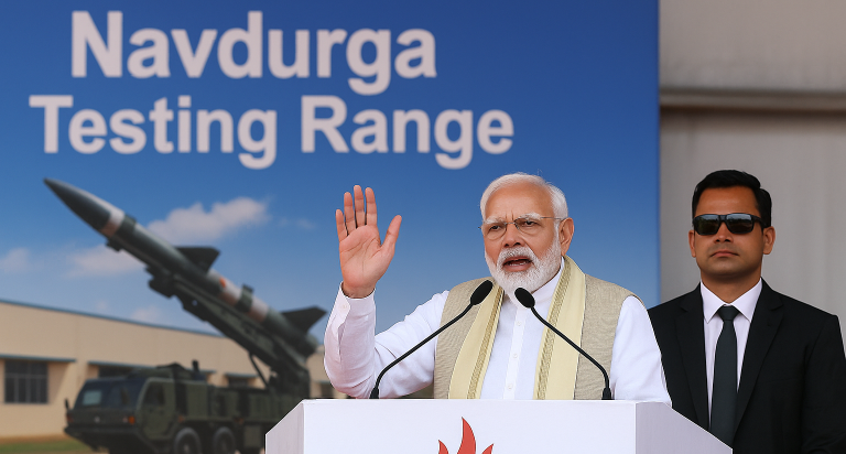 PM Modi Inaugurates Navdurga Testing Range in Andhra Pradesh to Boost Defence Capabilities
