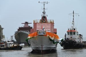 Fifth Fast Patrol Vessel 'Achal' Launched for Indian Coast Guard in Goa