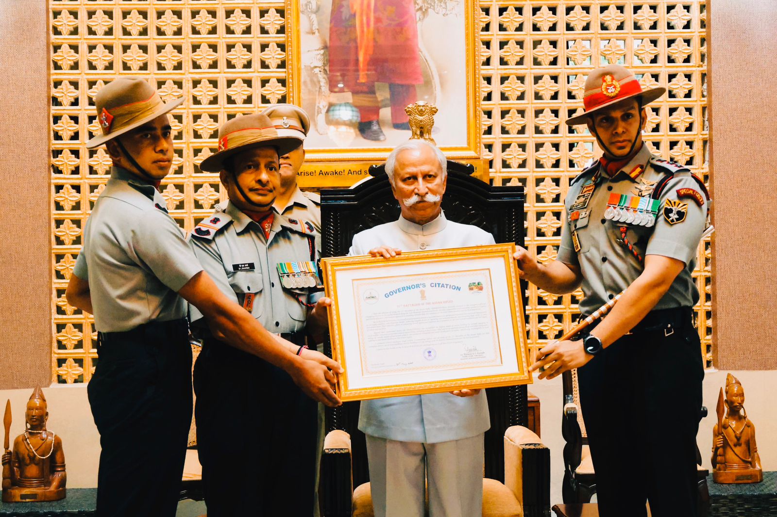 Governor's Citation Presented to 31st Battalion of Assam Rifles for Exceptional Service