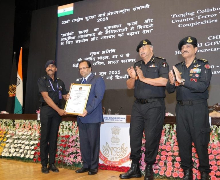 Indian Army Major Rajprasad RS Awarded NSG Counter-IED Innovator Award for Groundbreaking Technologies