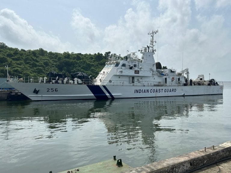 Indian Coast Guard Inducts First Fast Patrol Vessel 'Adamya' Developed by Goa Shipyard Limited