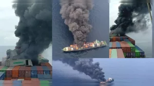 Indian Navy and Coast Guard Rescue 18 Crew from Burning Cargo Ship off Kerala