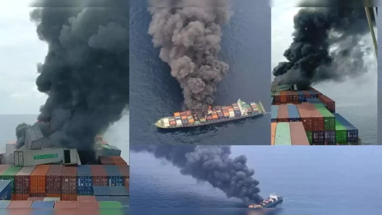 Indian Navy and Coast Guard Rescue 18 Crew from Burning Cargo Ship off Kerala