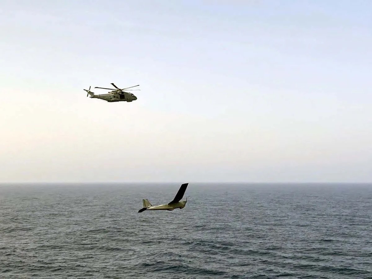 Royal Navy's Merlin Mk2 Helicopter Completes First Manned-Unmanned Teaming Trial Using Drone