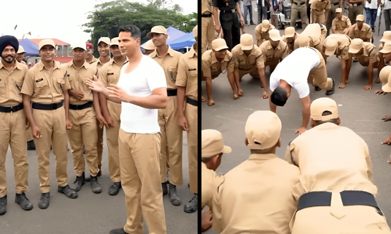 Varun Dhawan Takes on Push-Up Challenge with NDA Cadets While Filming Border 2