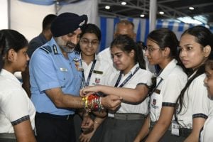 Students Celebrate Raksha Bandhan with Indian Air Force Personnel at New Delhi Event