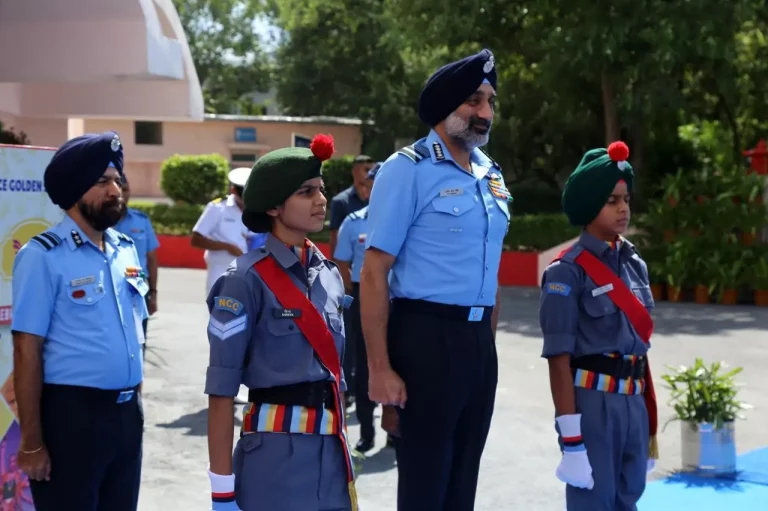Air Chief Marshal AP Singh with NCC Cadets and Officers