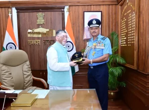 Air Marshal Surat Singh and Shri Santosh Gangwar