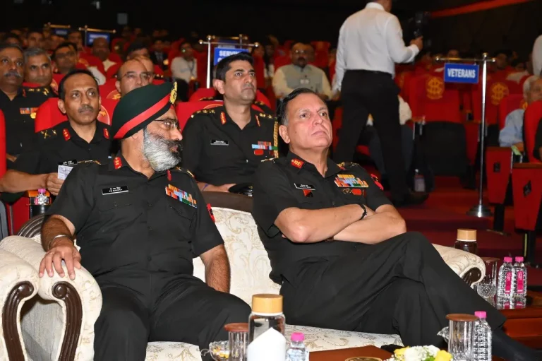Lt Gen Dhiraj Seth Sitting Along with an Officer