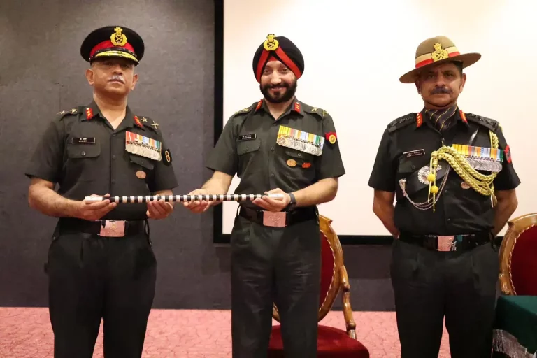 Maj Gen CS Dewgun Passes Over the Baton to Maj Gen K Mahesh