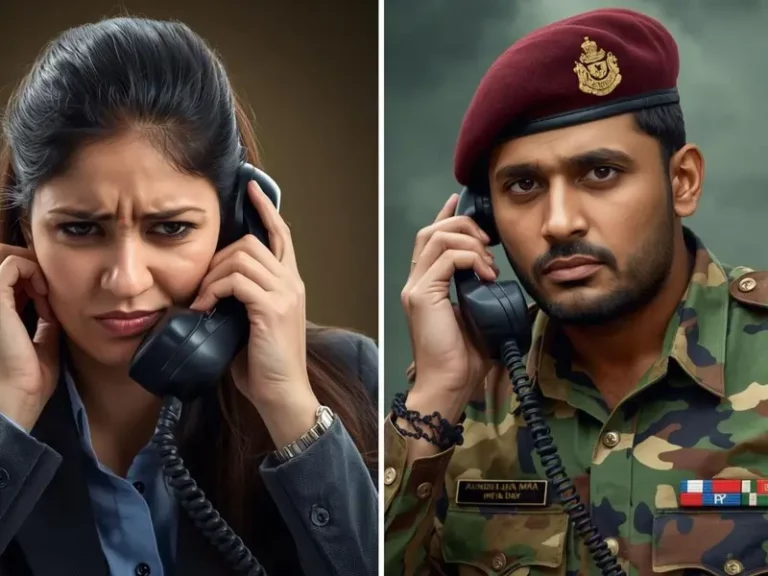 Bank Employee Talking to a Soldier