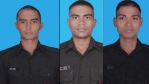 Sepoy Mohit Kumar Agniveer Niraj Kumar Choudhary and Agniveer Dabhi Rakesh Devabhai