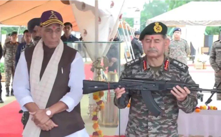 Army Chief and Defence Minister Praying with AK 203