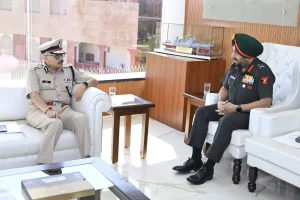 Lt Gen Manjinder Singh with DGP Rajasthan
