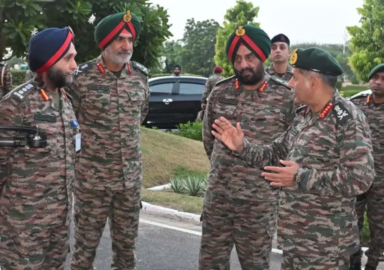 General Upendra Dwivedi Interacting with Other Officers