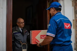 Post Man Delivering