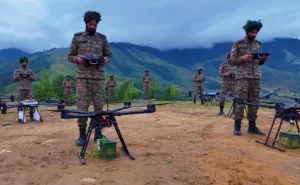 Soldiers Using Drone