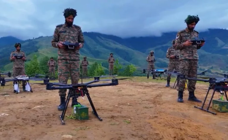 Soldiers Using Drone