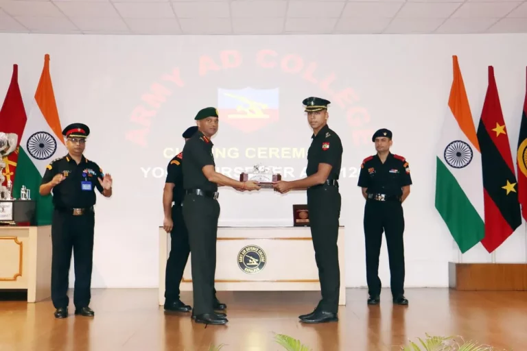 Lieutenant Bhunesh Dagar Wins Silver Gun Trophy as 24-Week Young Officers Course Concludes at Army Air Defence College
