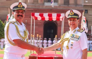 Vice Admiral Ajay Kochhar Meets Admiral Dinesh K Tripathi in New Delhi