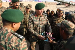 Lieutenant General Dhiraj Seth Reviews Culminating Phase of Exercise Trishul at Madhavpur Beach