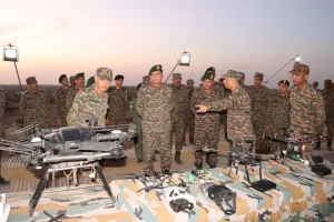 Lt Gen Dhiraj Seth Reviewing Drones