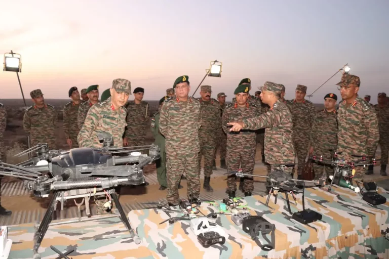 Lt Gen Dhiraj Seth Reviewing Drones