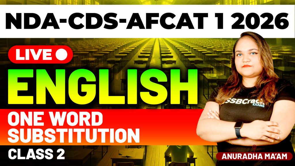 NDA CDS AFCAT 1 2026 Exam English One Word Substitution Class 2