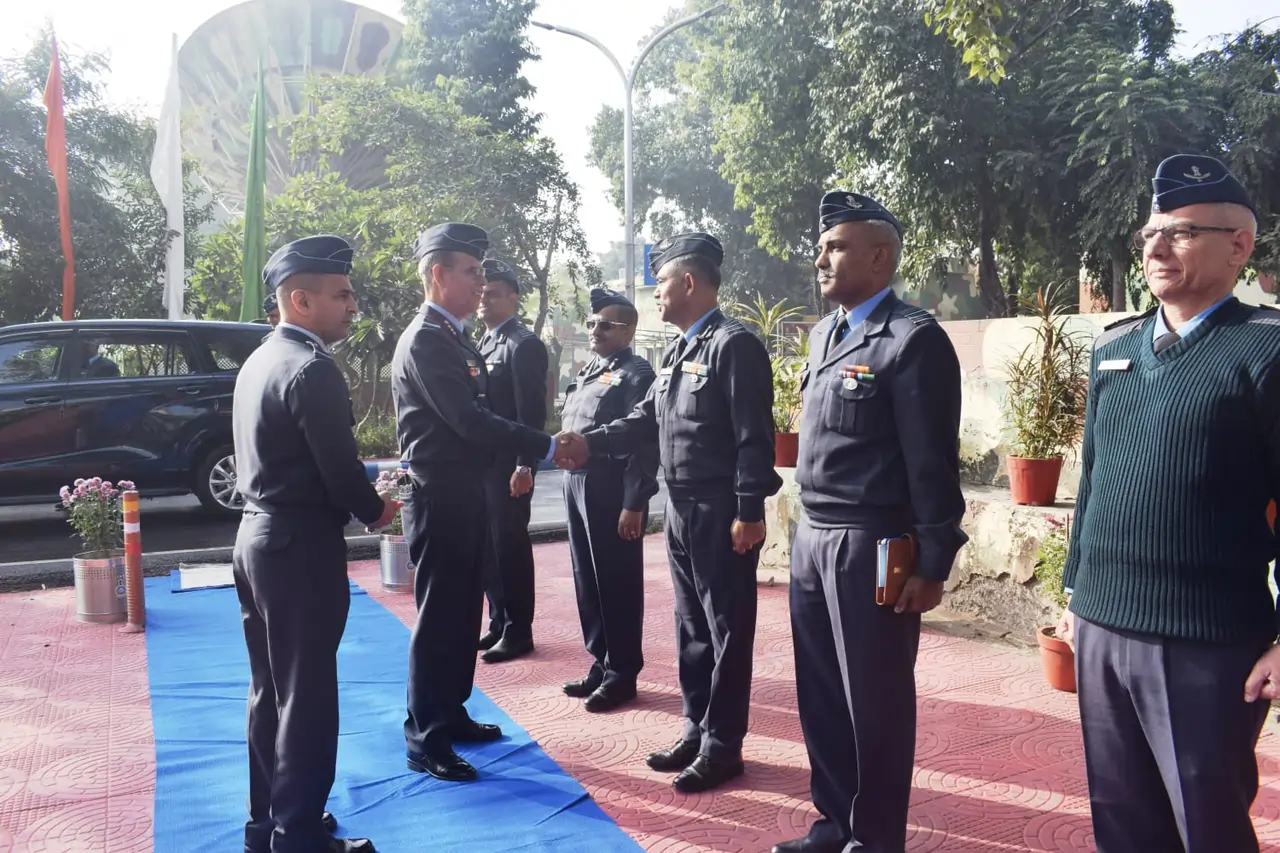 Air Marshal JS Mann Shaking Hands