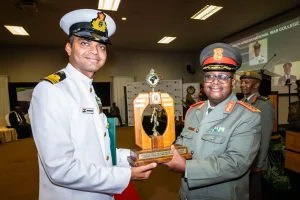 Lt Cdr Aayush Kishan Getting Award