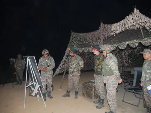 Lt Gen Manjinder Singh Reviewing