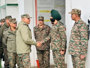 Lt Gen Pratik Sharma Shaking Hands