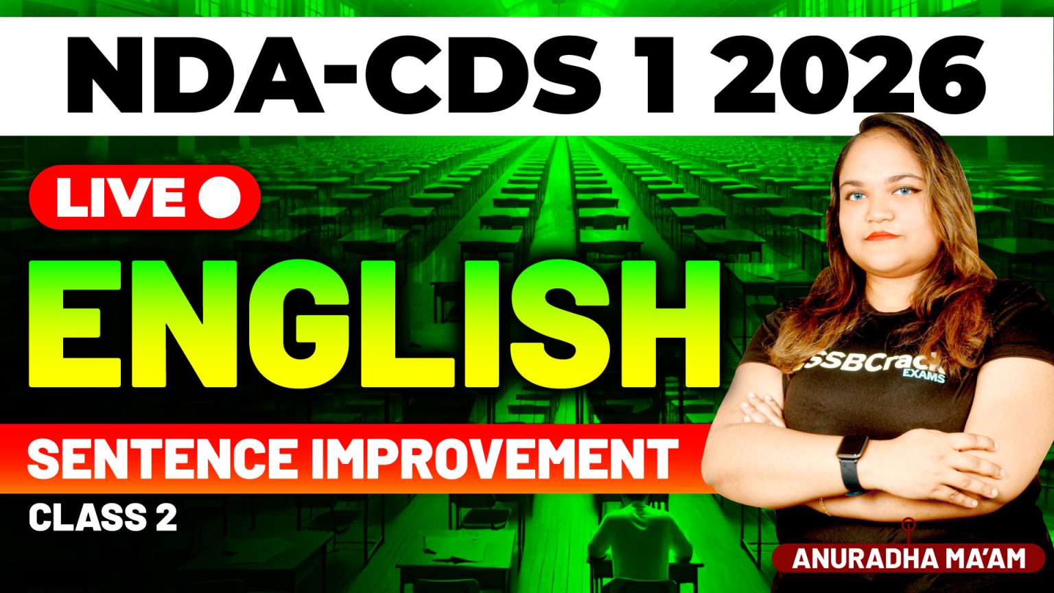 NDA & CDS 1 2026 Exam English Sentence Improvement Class 2