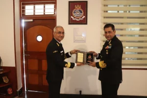 Vice Admiral Sameer Saxena with Other Officer