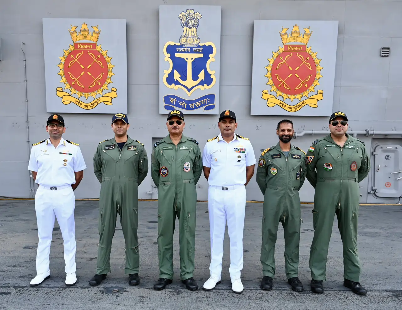 Air Marshal Surat Singh at INS Vikrant