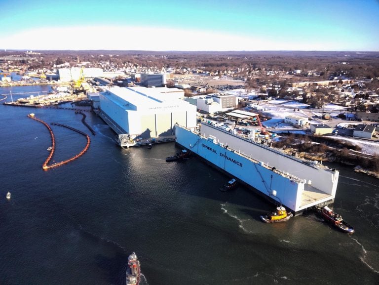 General Dynamics Electric Boat Receives Floating Dry Dock for Columbia-Class Submarine Construction