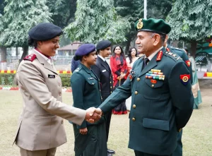 General Upendra Dwivedi Shaking Hands