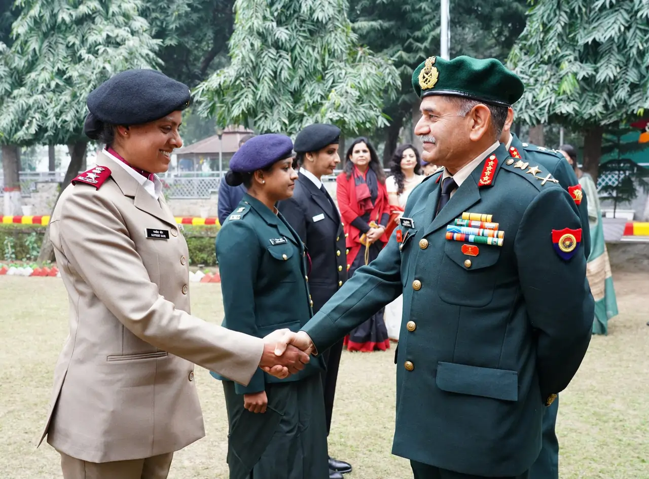 General Upendra Dwivedi Shaking Hands