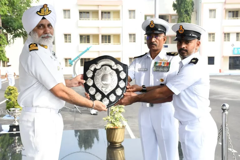 Officer Giving Award