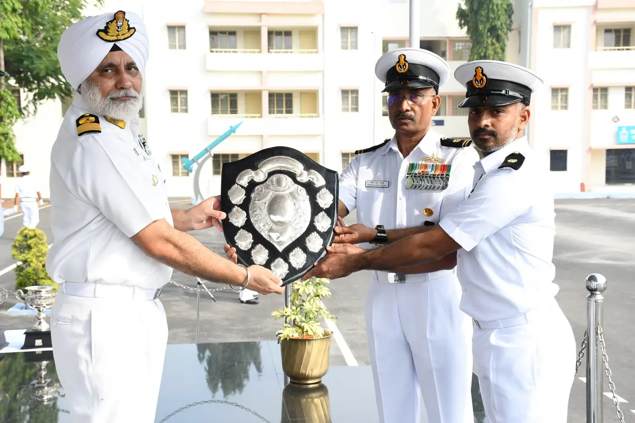 Officer Giving Award